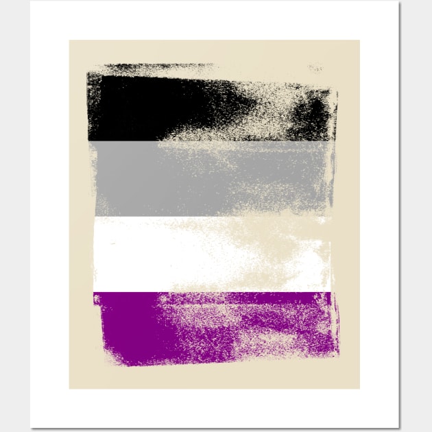 Asexual Pride Flag Colors Vintage Finish Wall Art by Punderstandable